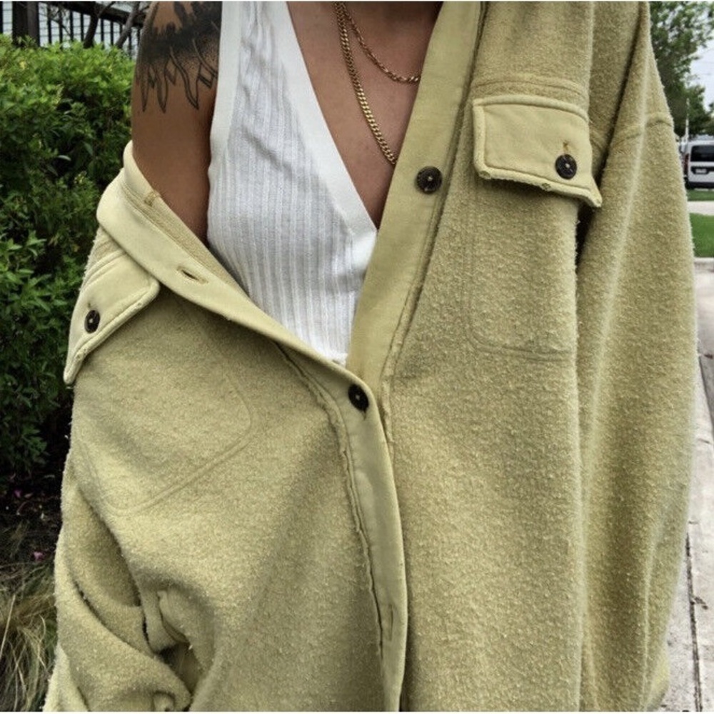 FREE PEOPLE Ruby Shacket in Light Green XS